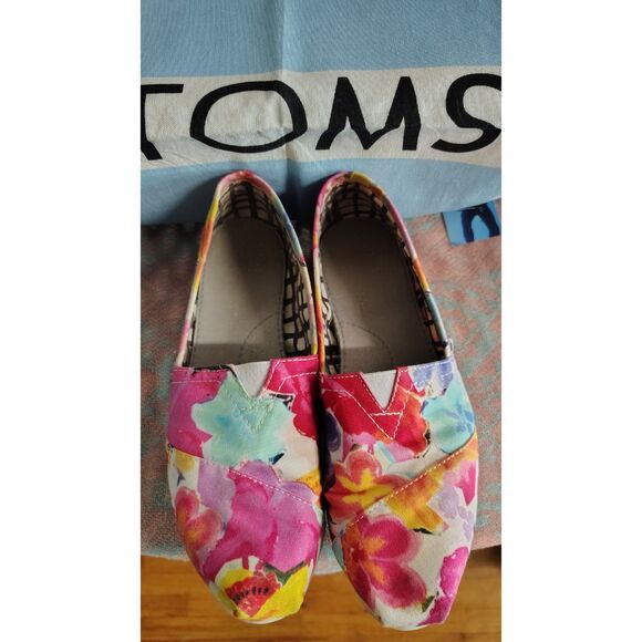 Toms Women's Classics Corbel Floral Print Size 8.5 Flats - Picture 4 of 7